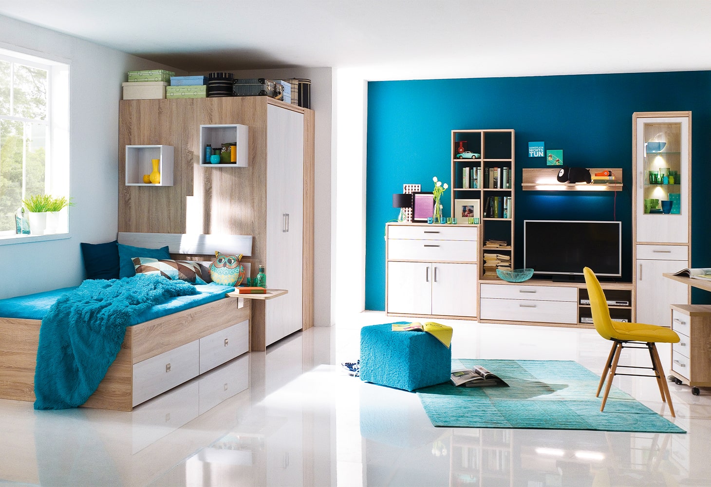 MÖBELSCHAU Jugend- & Kinderzimmer Komplettset San Remo Eiche