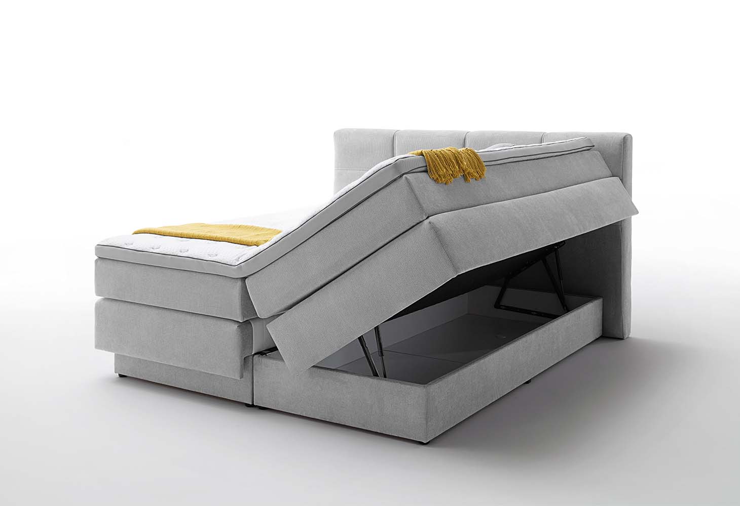 MÖBELSCHAU Boxspringbett Grau