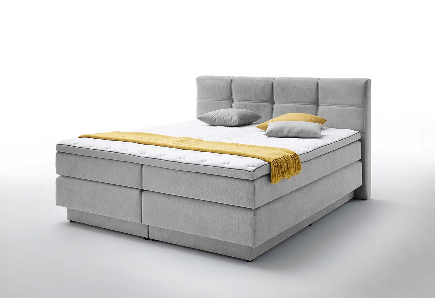 MÖBELSCHAU Boxspringbett Grau