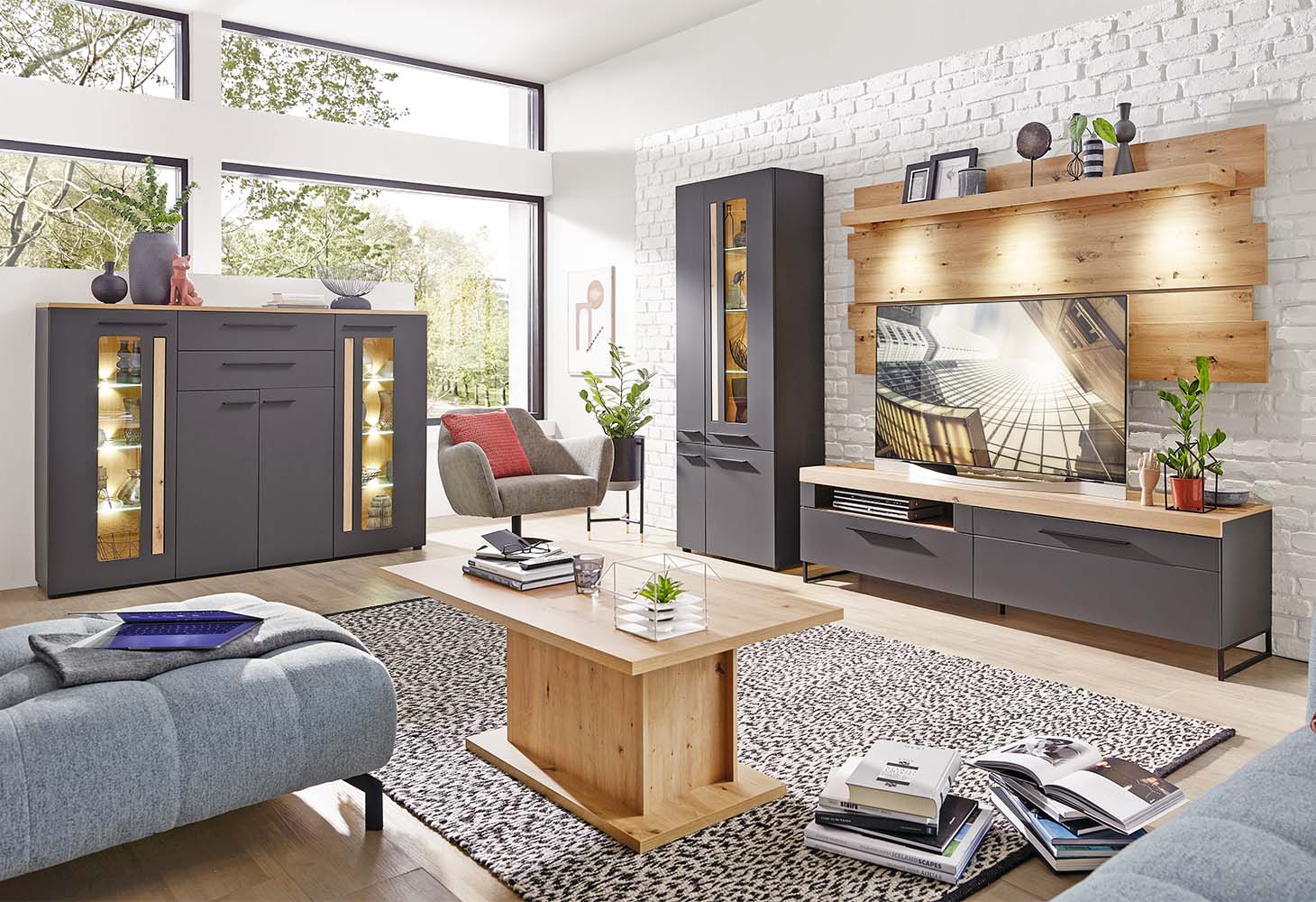MÖBELSCHAU Wohnwand Loft