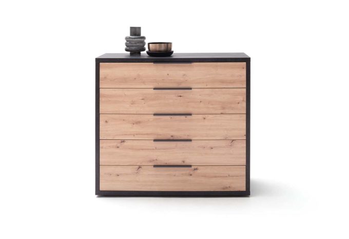 MÖBELSCHAU Kommode flamed wood black