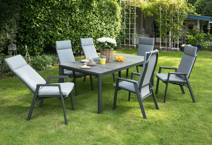 MÖBELSCHAU Gartenstühle Aluminium anthrazit matt