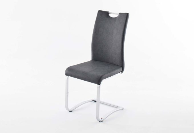 MÖBELSCHAU Esszimmerstuhl Lederoptik anthrazit