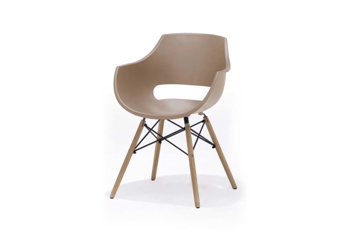 MÖBELSCHAU Stuhlsessel Kunststoff Buche taupe