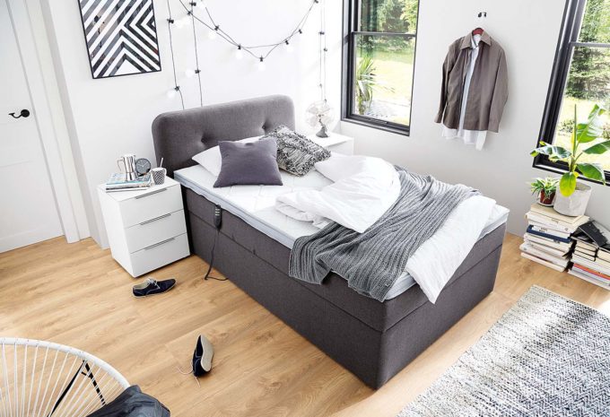 MÖBELSCHAU Boxspringbett Anthrazit