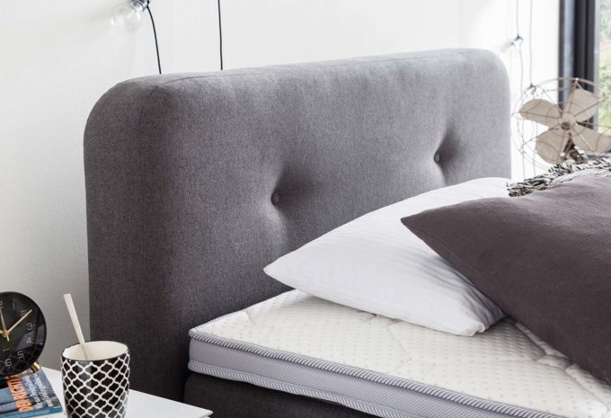 MÖBELSCHAU Boxspringbett Anthrazit