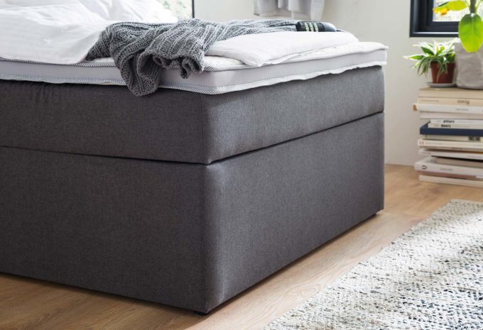 MÖBELSCHAU Boxspringbett Anthrazit