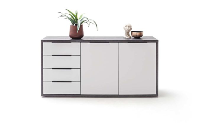 MÖBELSCHAU Kommode flamed wood black