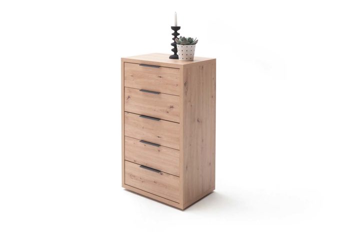 MÖBELSCHAU Kommode flamed wood black