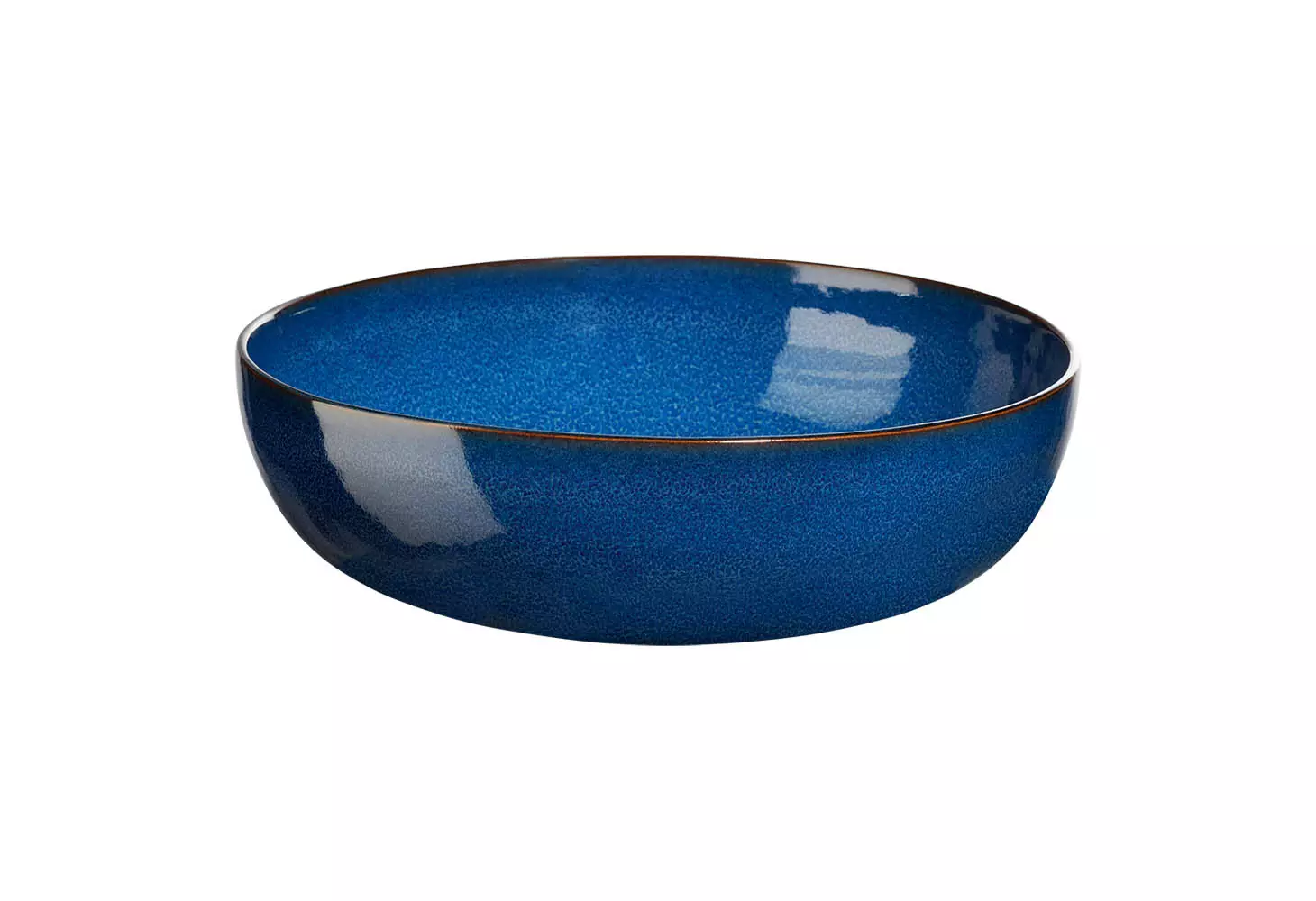 MÖBELSCHAU Salatschale Steingut blau glänzend