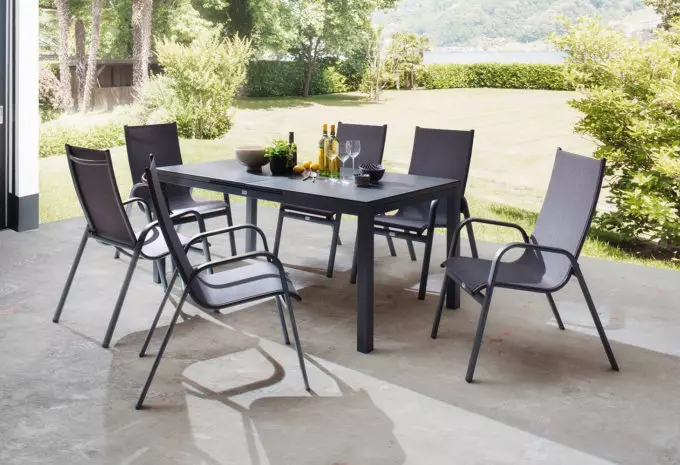 MÖBELSCHAU Gartenstühle Klappsessel graphit matt
