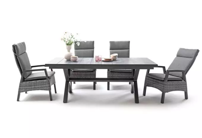 MÖBELSCHAU Gartentisch Aluminium anthrazit matt