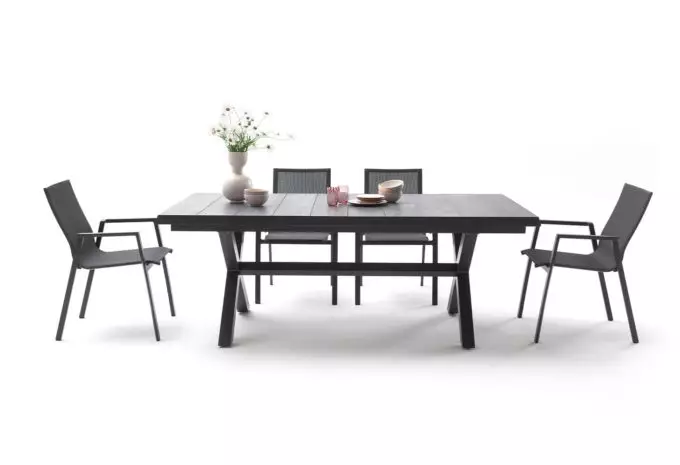MÖBELSCHAU Gartentisch Aluminium anthrazit matt