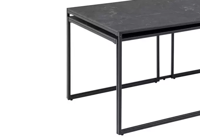 MÖBELSCHAU Couchtisch Metall schwarz lackiert
